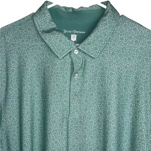 Hickey Freeman Mens 2X-Large Polo Shirt Turquoise Silky Stretch Golf Casual XXL